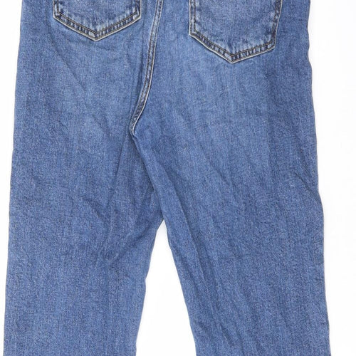 Topshop Womens Blue Cotton Straight Jeans Size 32 in L36 in Regular Zip