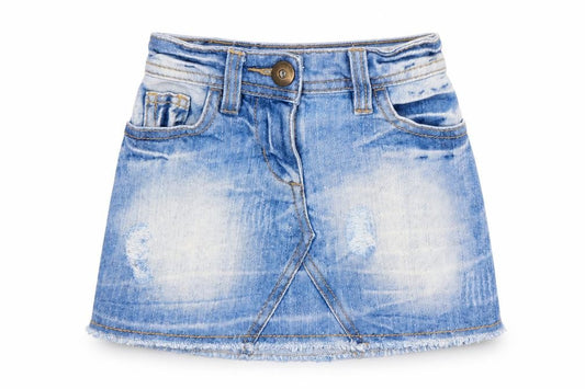 NEXT Girls Blue Cotton Mini Skirt Size 3 Years Regular Zip