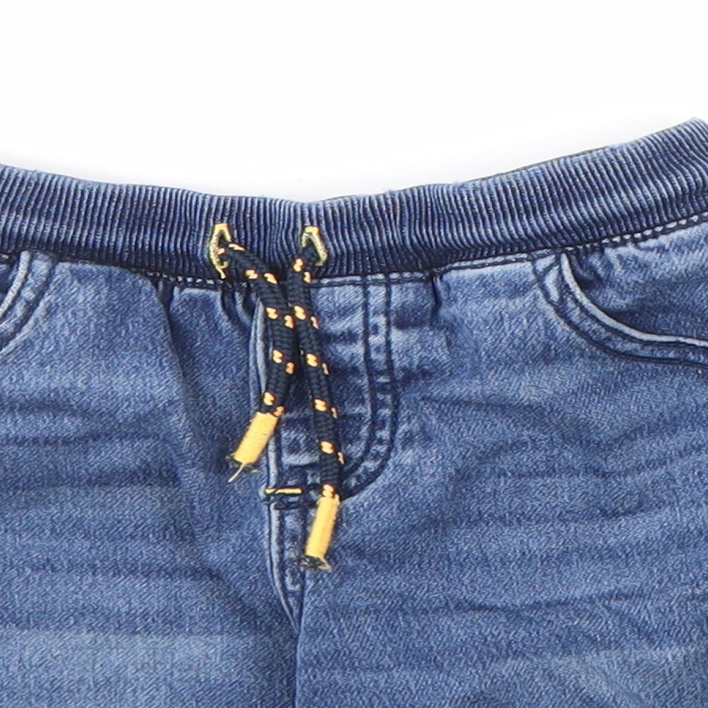 F&F Boys Blue Cotton Bermuda Shorts Size 2-3 Years Regular Drawstring