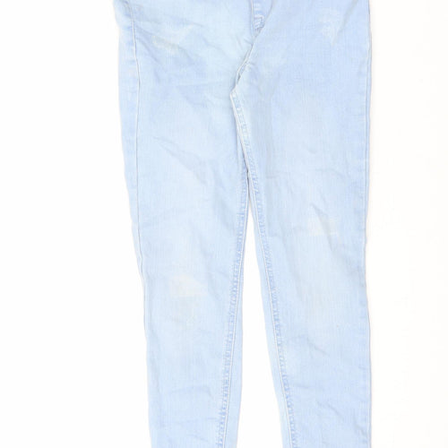 Denim & Co. Girls Blue Cotton Jegging Jeans Size 9-10 Years L21.5 in Regular Pullover - Raw Hem