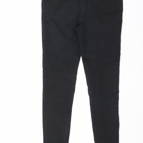 Marks and Spencer Womens Black Cotton Straight Jeans Size 8 L27 in Regular Button