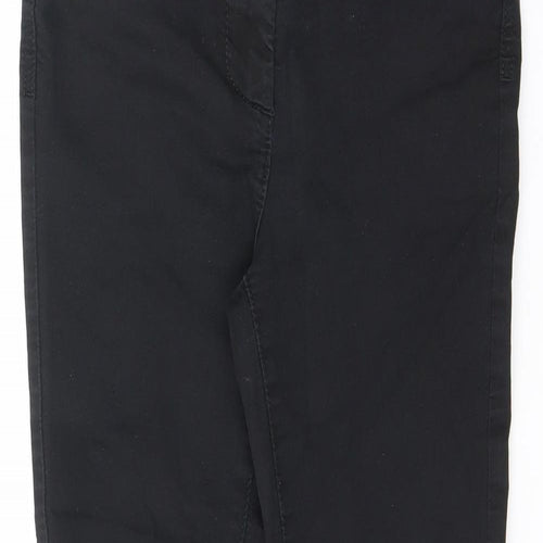 Marks and Spencer Womens Black Cotton Straight Jeans Size 8 L27 in Regular Button