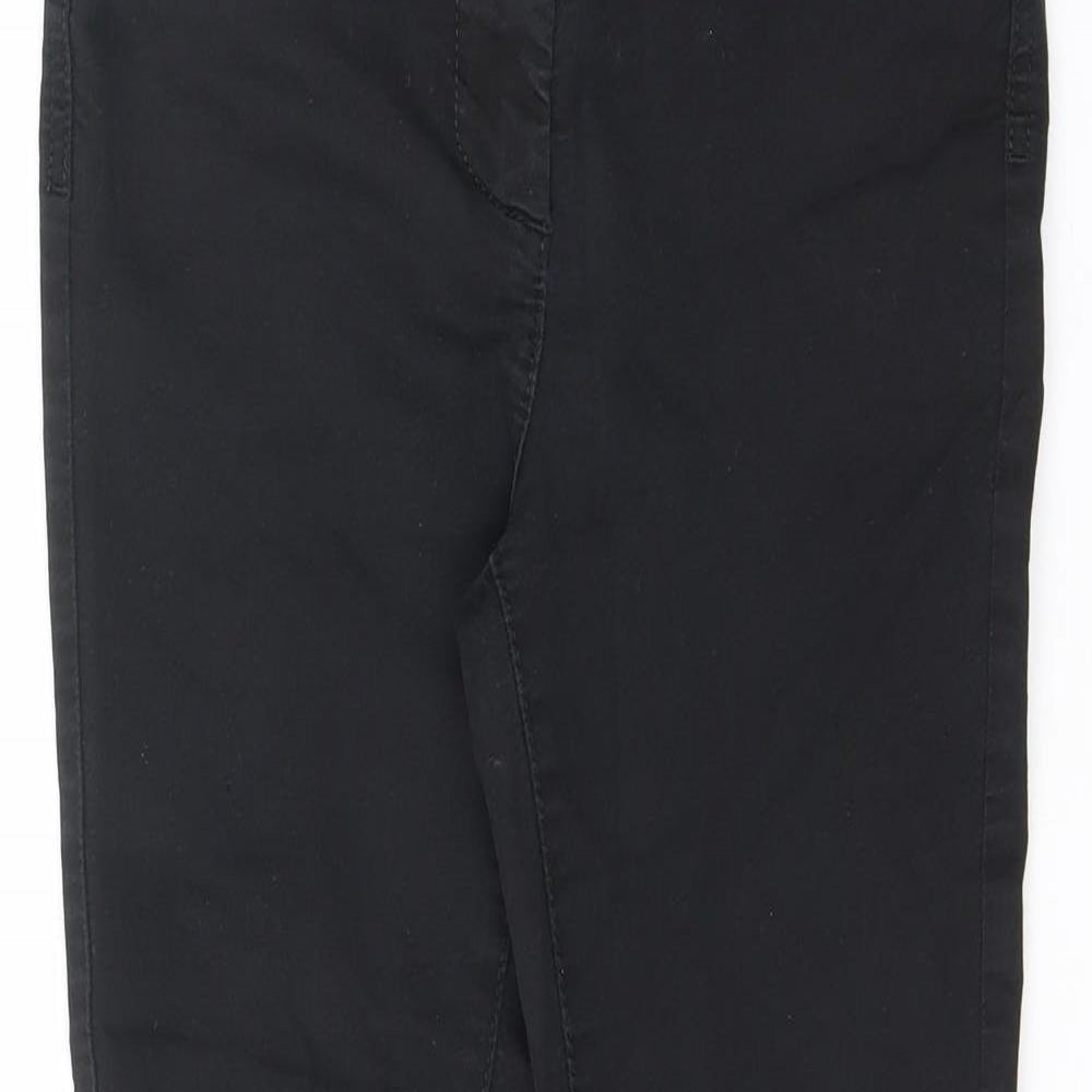 Marks and Spencer Womens Black Cotton Straight Jeans Size 8 L27 in Regular Button