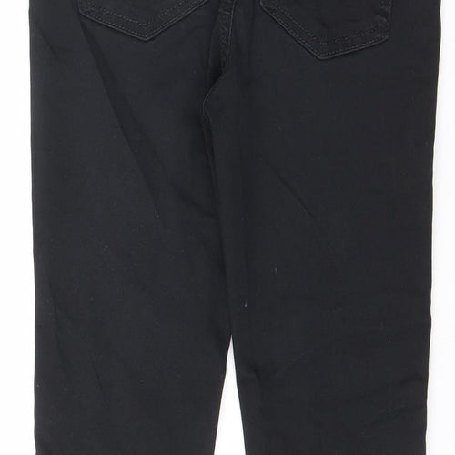 Marks and Spencer Womens Black Cotton Straight Jeans Size 8 L27 in Regular Button