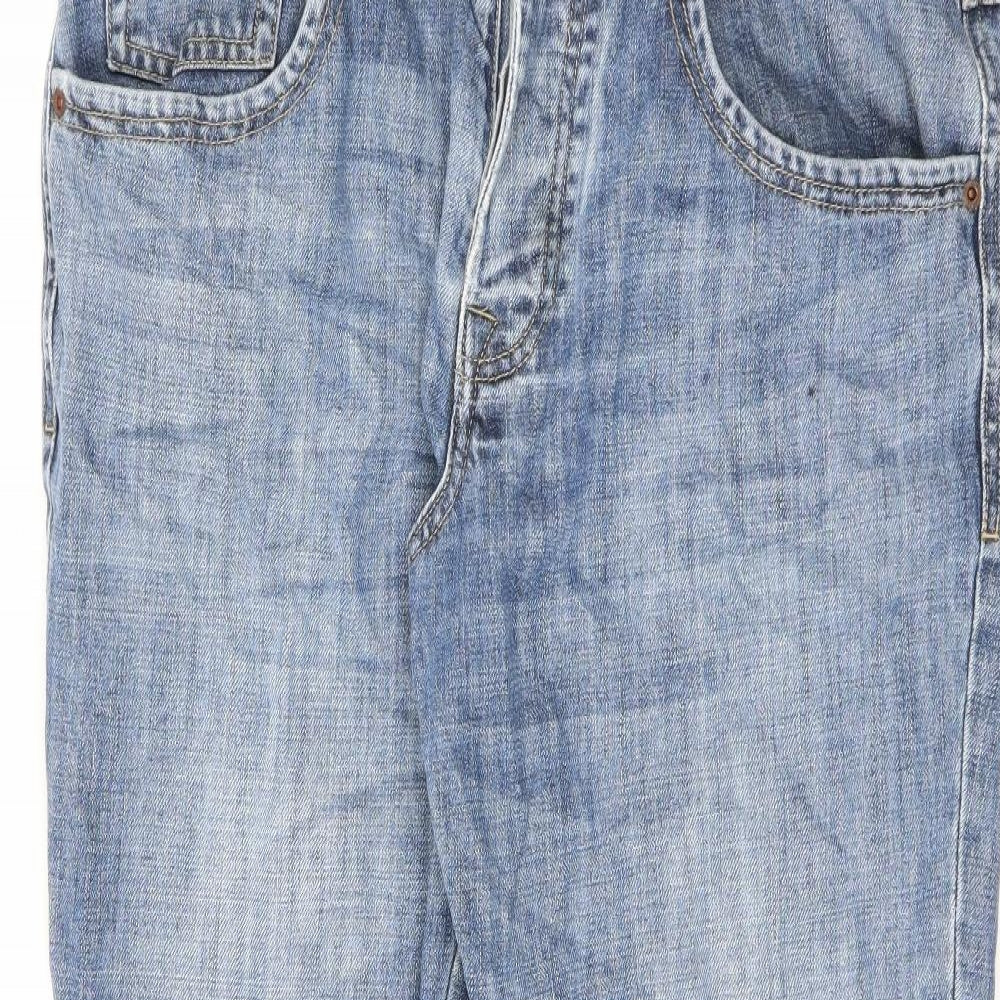 John Rocha Mens Blue Cotton Straight Jeans Size 34 in L30 in Regular Button