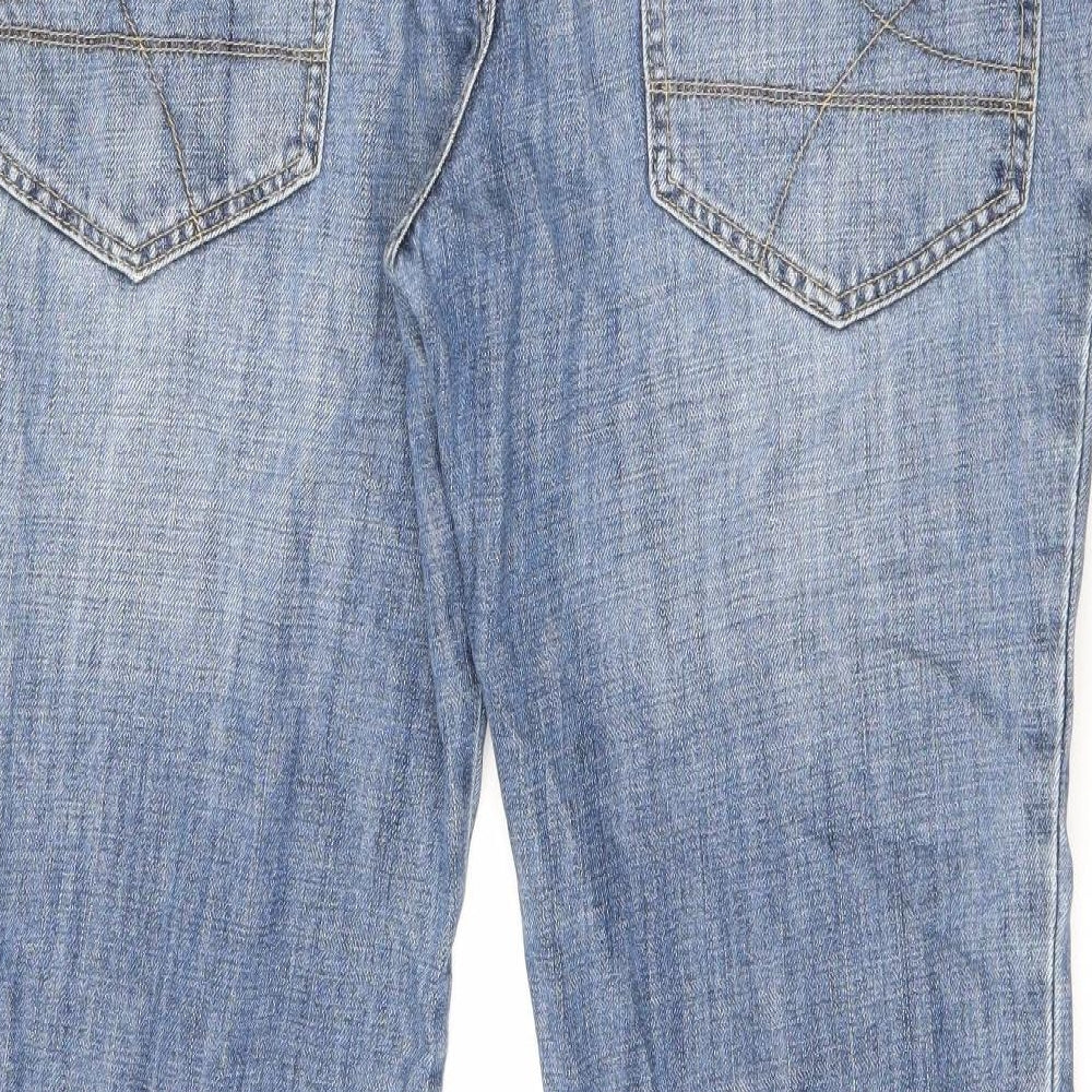 John Rocha Mens Blue Cotton Straight Jeans Size 34 in L30 in Regular Button