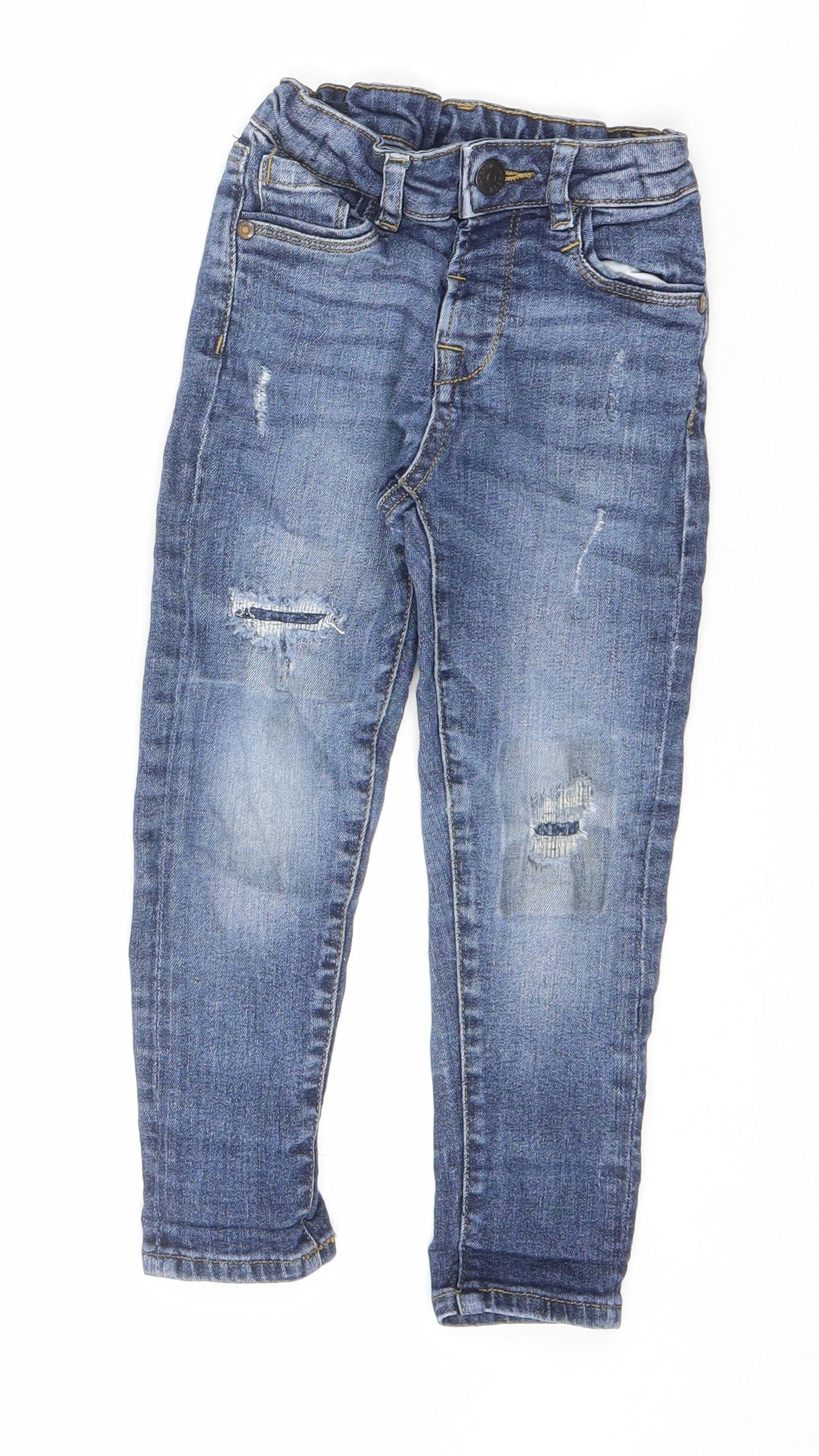 George Boys Blue Cotton Straight Jeans Size 2-3 Years Regular Button