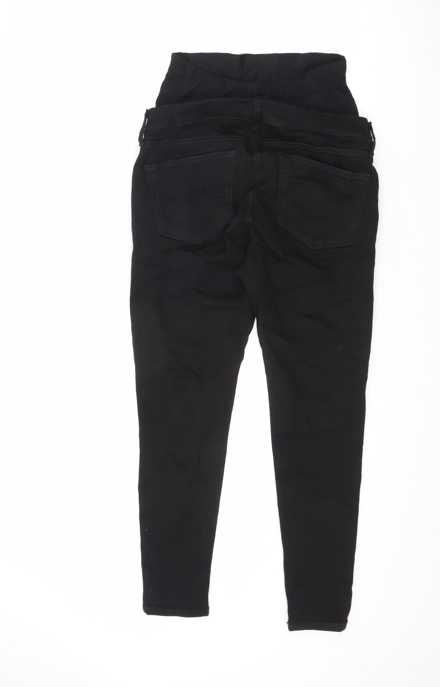 Topshop Womens Black Cotton Straight Jeans Size 28 in L30 in Regular Button