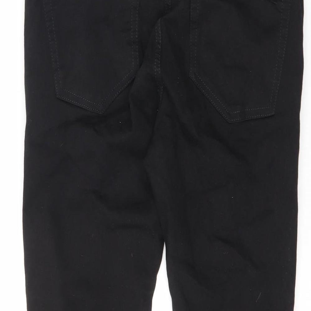 Topshop Womens Black Cotton Straight Jeans Size 28 in L30 in Regular Button