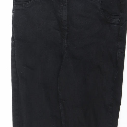 NEXT Womens Black Cotton Skinny Jeans Size 18 L28 in Slim Zip