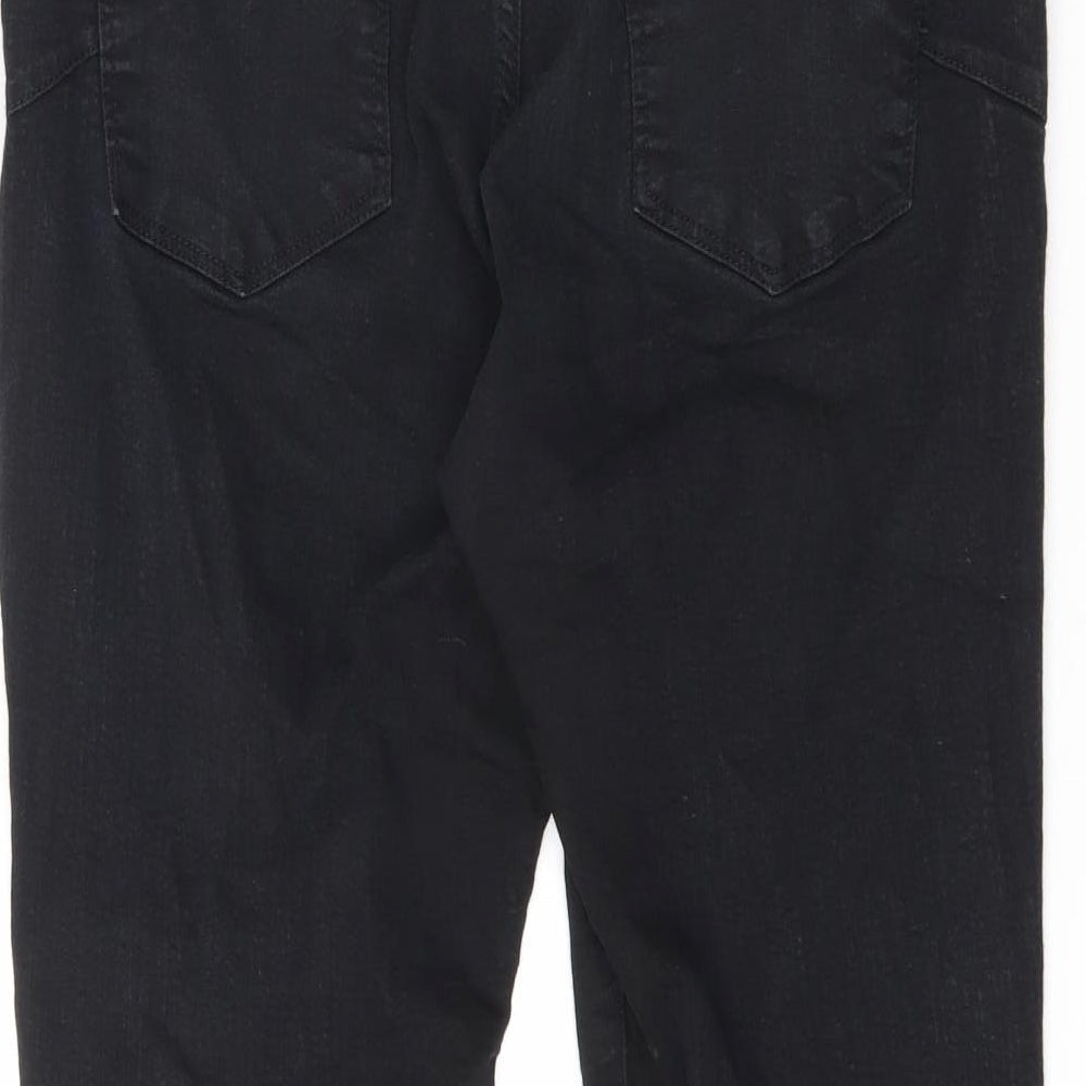 NEXT Womens Black Cotton Skinny Jeans Size 18 L28 in Slim Zip