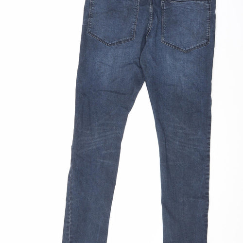 New Look Mens Blue Cotton Skinny Jeans Size 32 in L32 in Slim Zip