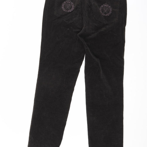 Steilmann Womens Brown Cotton Capri Trousers Size 14 L28.5 in Regular Zip