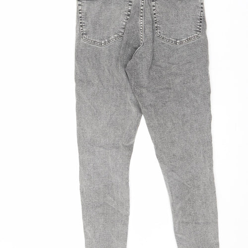Topshop Womens Grey Cotton Skinny Jeans Size 28 in L30 in Regular Zip