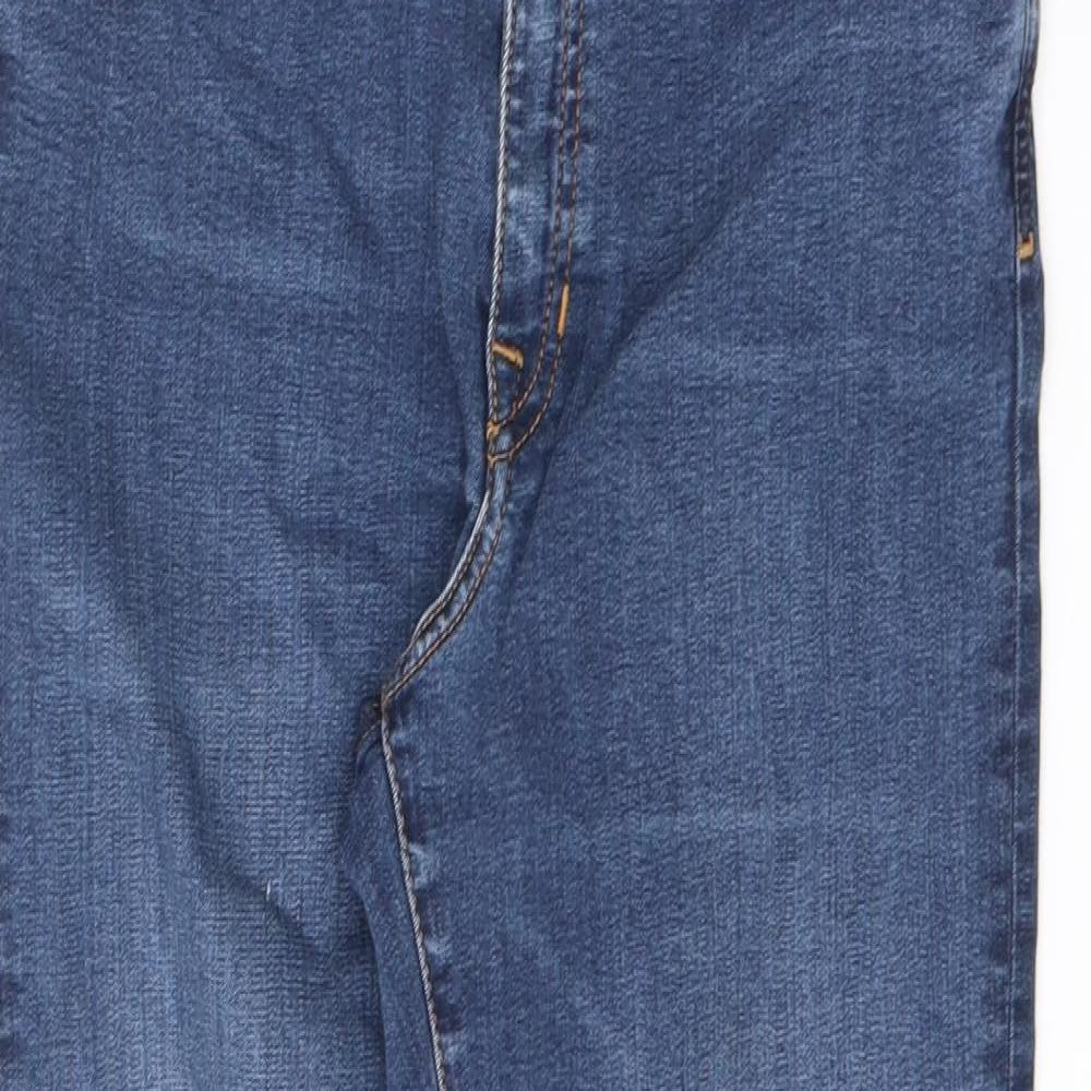 Marks and Spencer Womens Blue Cotton Jegging Jeans Size 12 L27 in Regular Zip