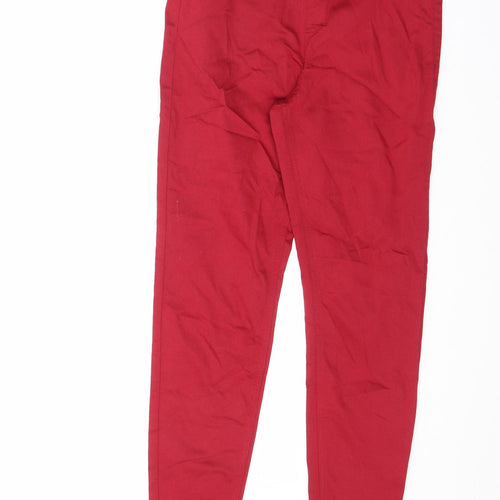 Marks and Spencer Womens Red Cotton Jegging Jeans Size 10 L28.5 in Regular