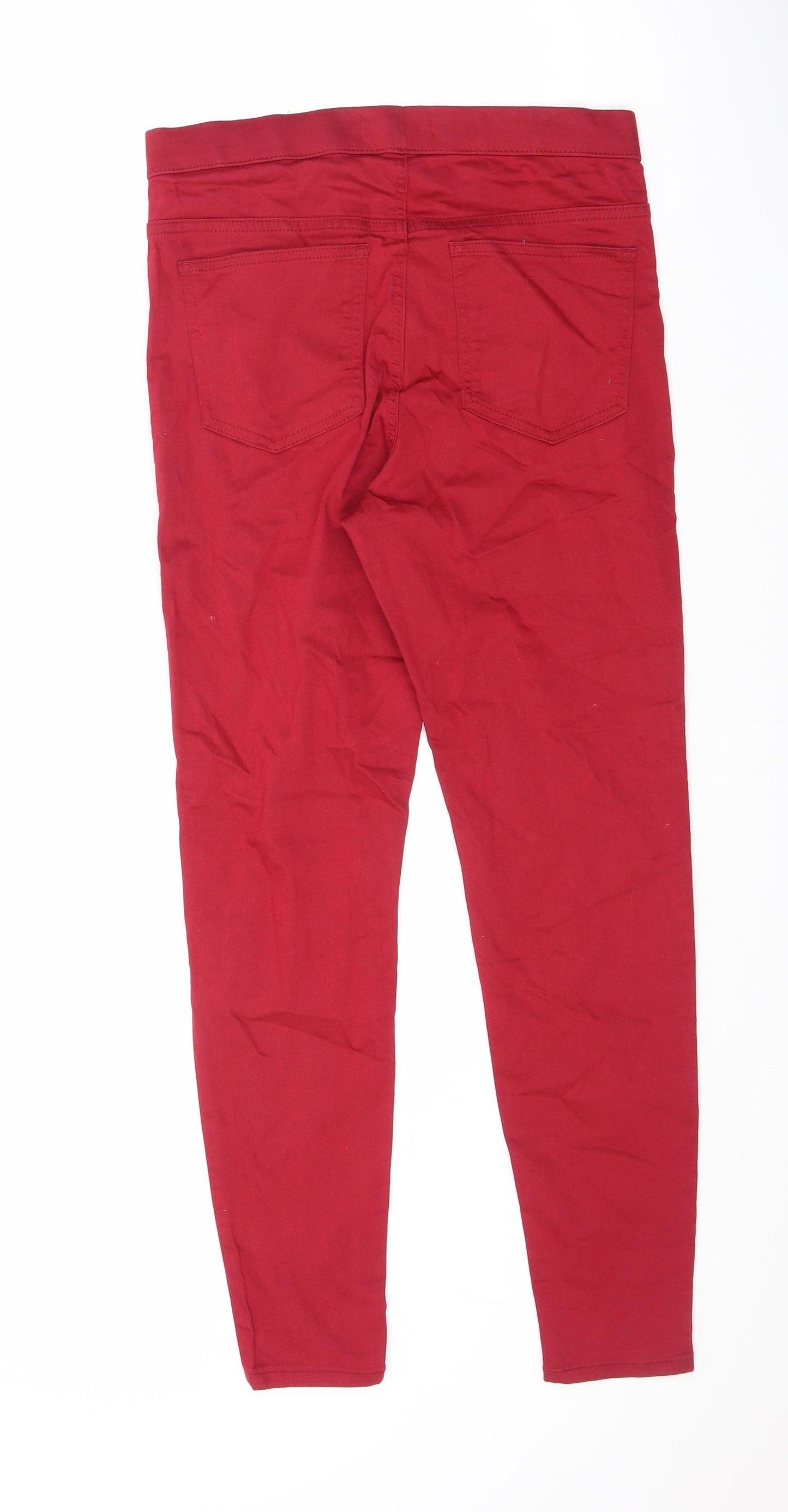 Marks and Spencer Womens Red Cotton Jegging Jeans Size 10 L28.5 in Regular
