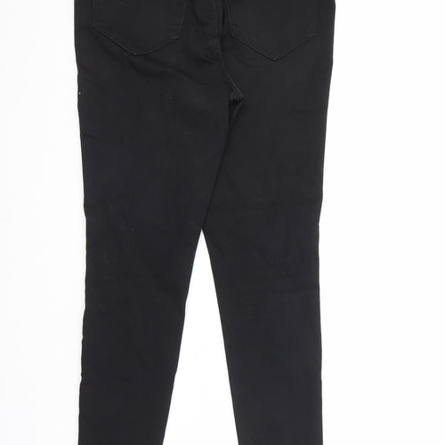 Very Womens Black Cotton Skinny Jeans Size 12 L27.5 in Regular Zip