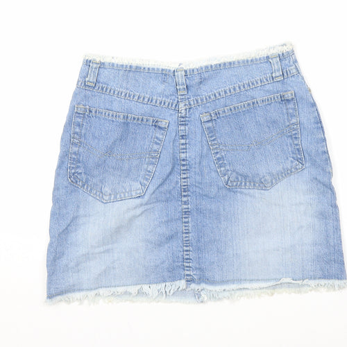 Paragon Womens Blue Cotton Cargo Skirt Size 8 Zip