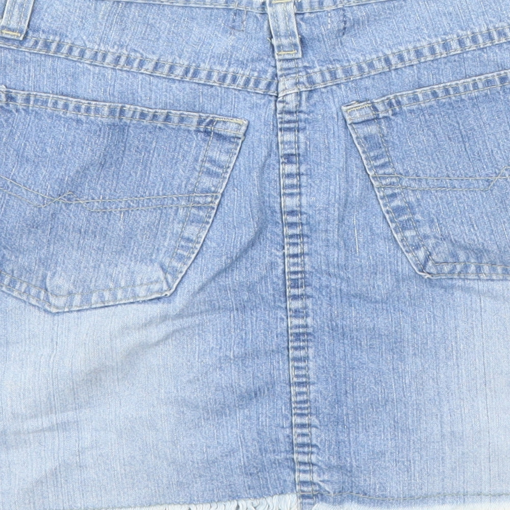 Paragon Womens Blue Cotton Cargo Skirt Size 8 Zip