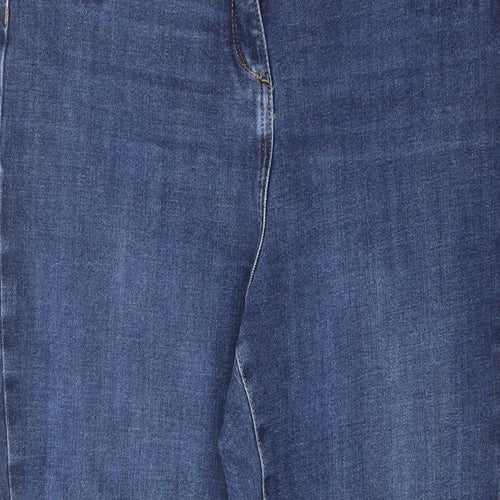 NEXT Womens Blue Cotton Skinny Jeans Size 16 L26 in Regular Zip