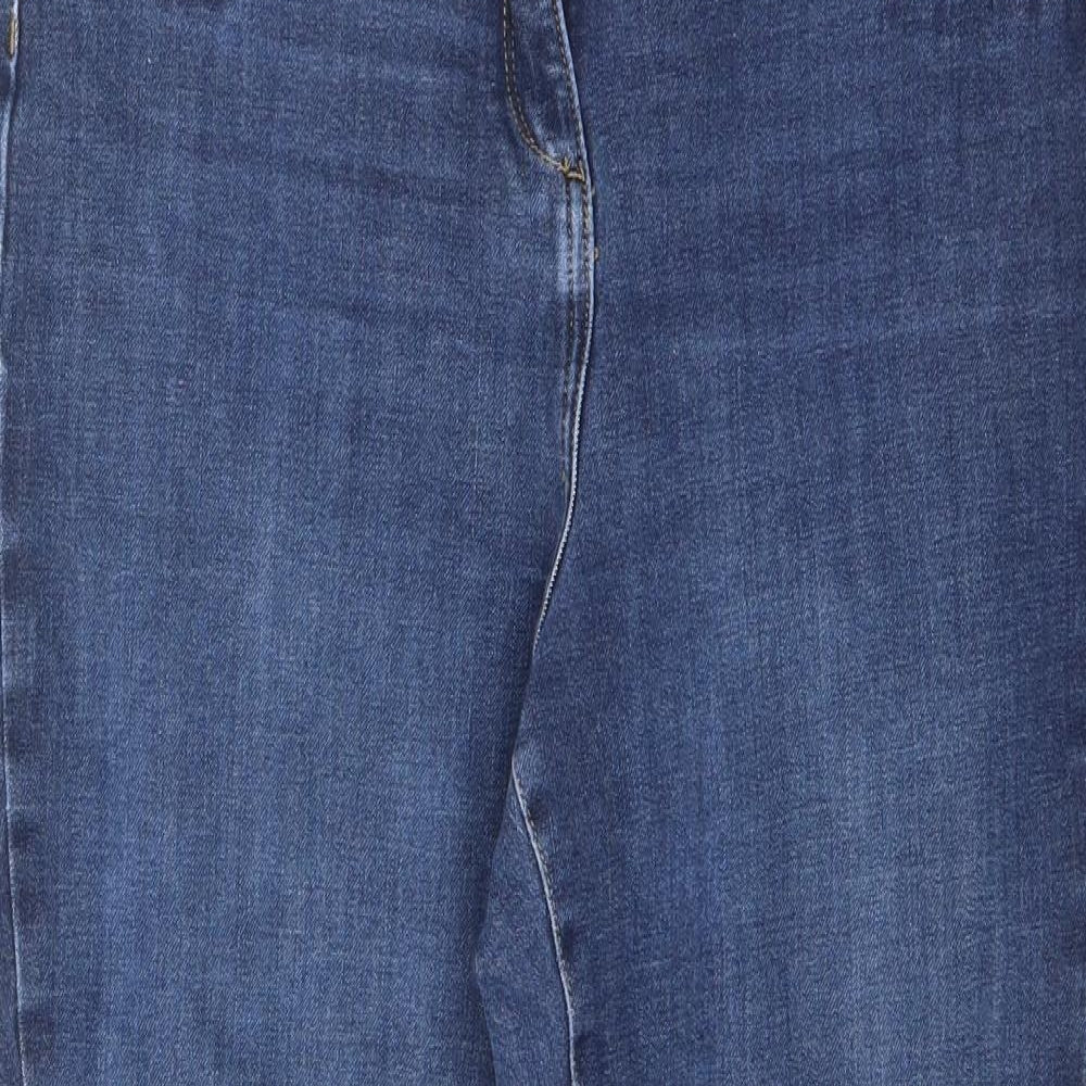 NEXT Womens Blue Cotton Skinny Jeans Size 16 L26 in Regular Zip