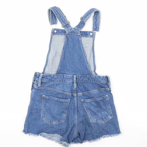 Imporio Girls Blue Cotton Dungaree One-Piece Size 11 Years Hook & Eye