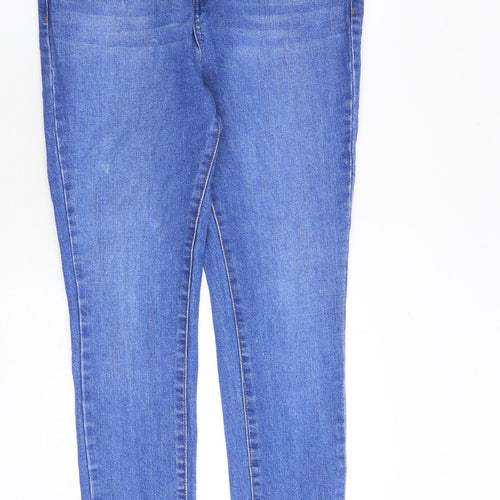 George Womens Blue Cotton Skinny Jeans Size 12 L29 in Slim Zip