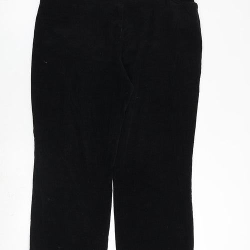 Orvis Womens Black Cotton Trousers Size 12 L27 in Regular Zip