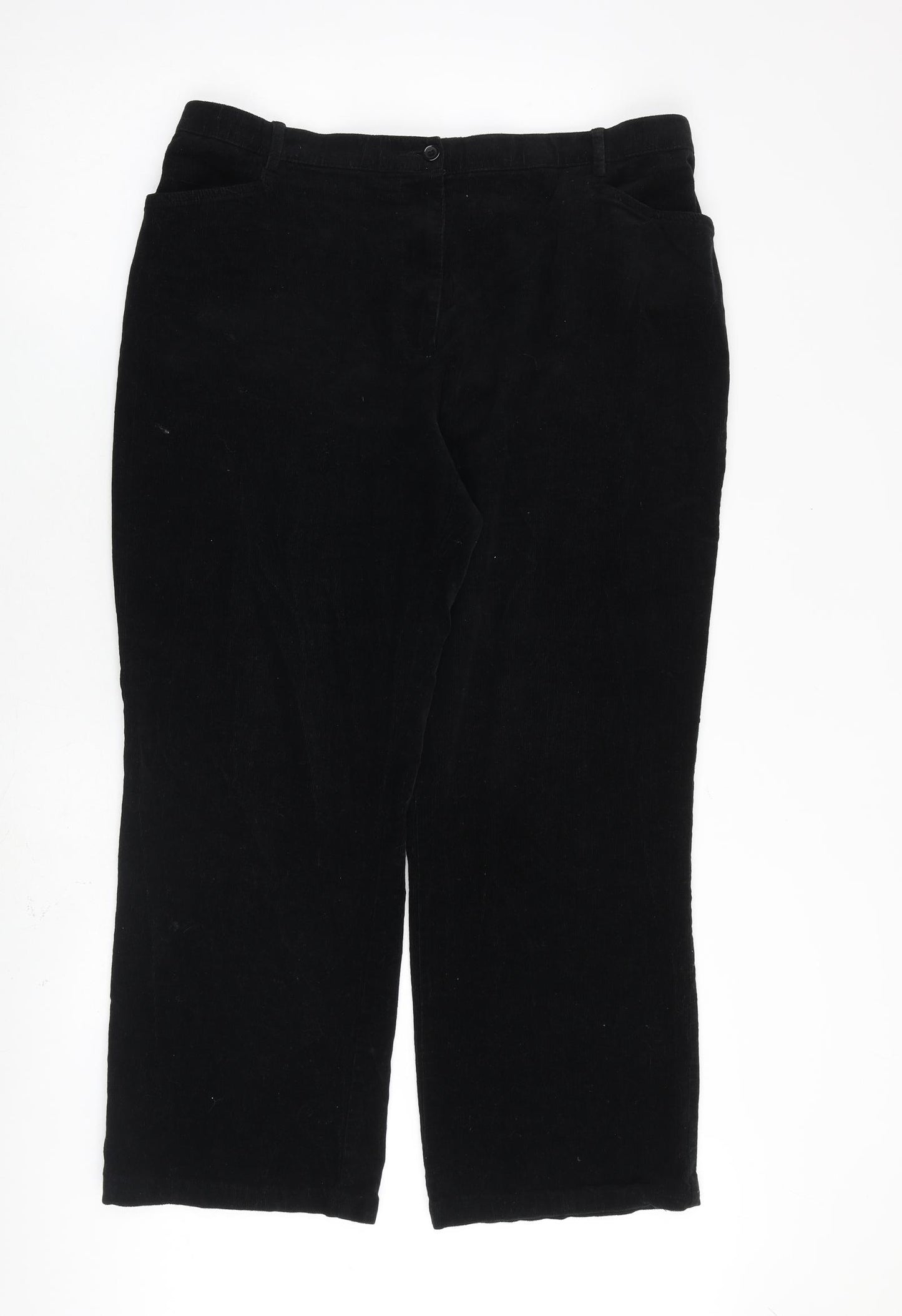 Orvis Womens Black Cotton Trousers Size 12 L27 in Regular Zip