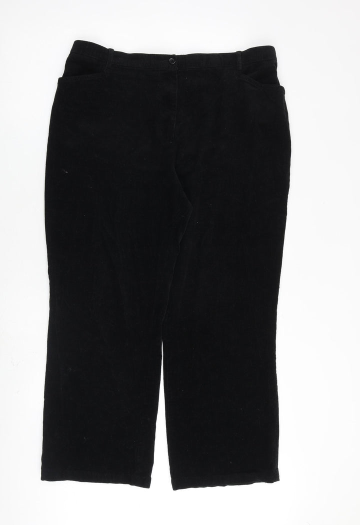 Orvis Womens Black Cotton Trousers Size 12 L27 in Regular Zip