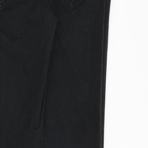 Denim & Co. Mens Black Cotton Straight Jeans Size 32 in L32 in Slim Zip