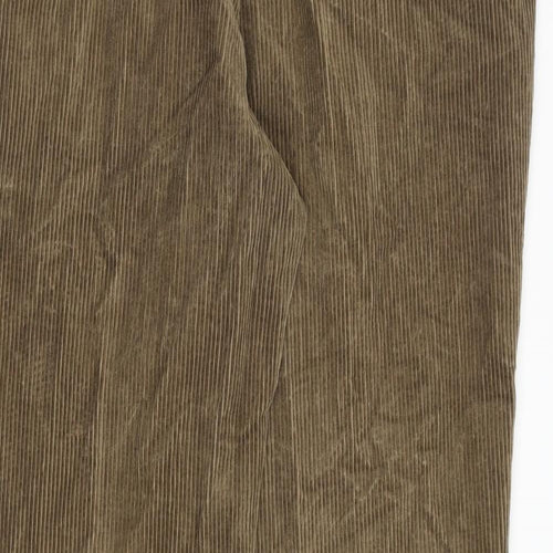 Marks and Spencer Mens Brown Cotton Trousers Size 40 in L31 in Regular Zip