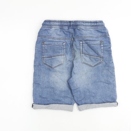 TU Boys Blue Cotton Bermuda Shorts Size 10 Years L7 in Regular Drawstring