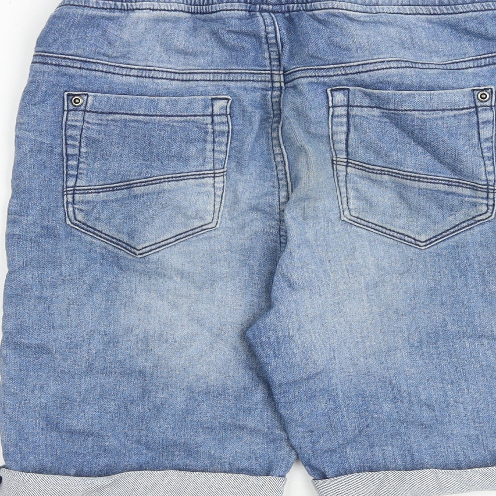 TU Boys Blue Cotton Bermuda Shorts Size 10 Years L7 in Regular Drawstring