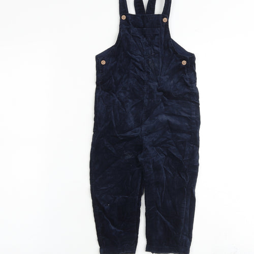 Marks and Spencer Baby Blue 100% Cotton Dungaree One-Piece Size 12-18 Months Snap