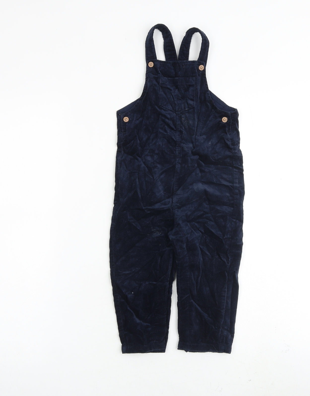 Marks and Spencer Baby Blue 100% Cotton Dungaree One-Piece Size 12-18 Months Snap