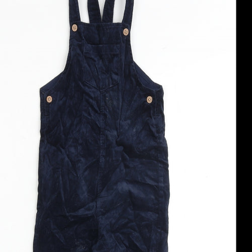 Marks and Spencer Baby Blue 100% Cotton Dungaree One-Piece Size 12-18 Months Snap