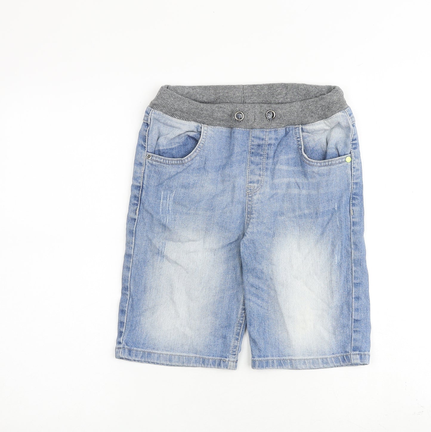 F&F Boys Blue Cotton Bermuda Shorts Size 10-11 Years L8 in Regular