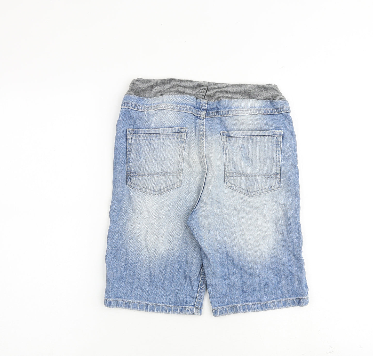 F&F Boys Blue Cotton Bermuda Shorts Size 10-11 Years L8 in Regular