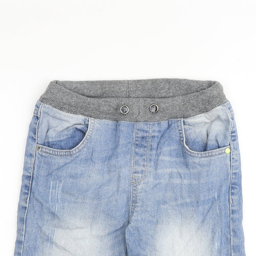 F&F Boys Blue Cotton Bermuda Shorts Size 10-11 Years L8 in Regular