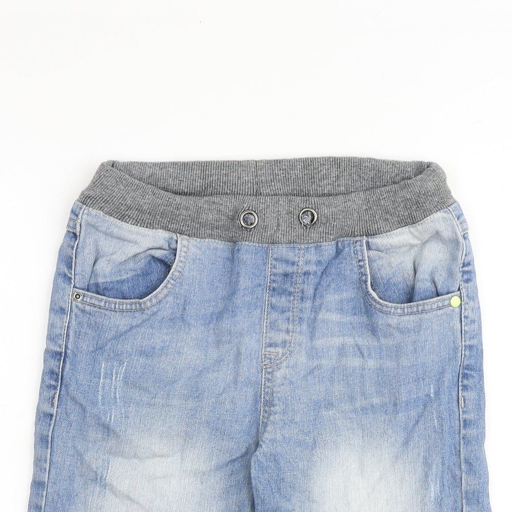 F&F Boys Blue Cotton Bermuda Shorts Size 10-11 Years L8 in Regular