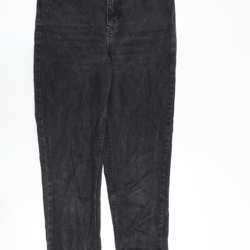 Topshop Womens Grey Cotton Straight Jeans Size 28 in L32 in Regular Zip