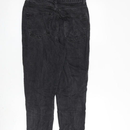 Topshop Womens Grey Cotton Straight Jeans Size 28 in L32 in Regular Zip