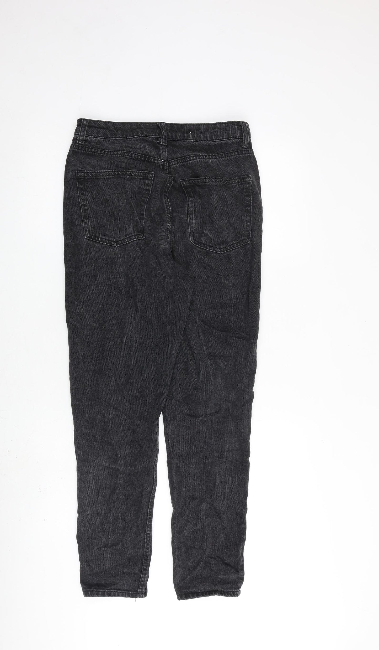 Topshop Womens Grey Cotton Straight Jeans Size 28 in L32 in Regular Zip