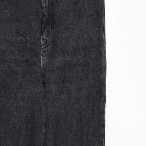 Topshop Womens Grey Cotton Straight Jeans Size 28 in L32 in Regular Zip