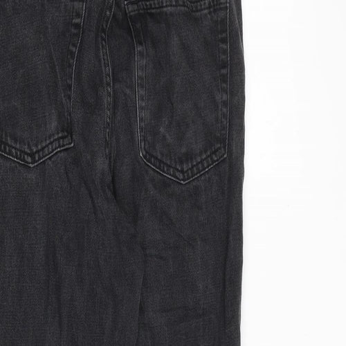 Topshop Womens Grey Cotton Straight Jeans Size 28 in L32 in Regular Zip