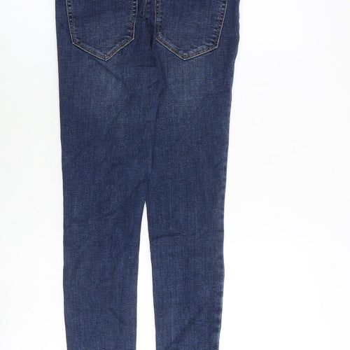 NEXT Womens Blue Cotton Skinny Jeans Size 8 L27 in Slim Zip