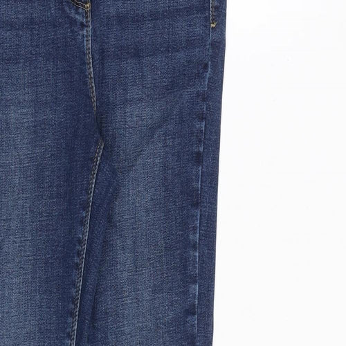 NEXT Womens Blue Cotton Skinny Jeans Size 8 L27 in Slim Zip