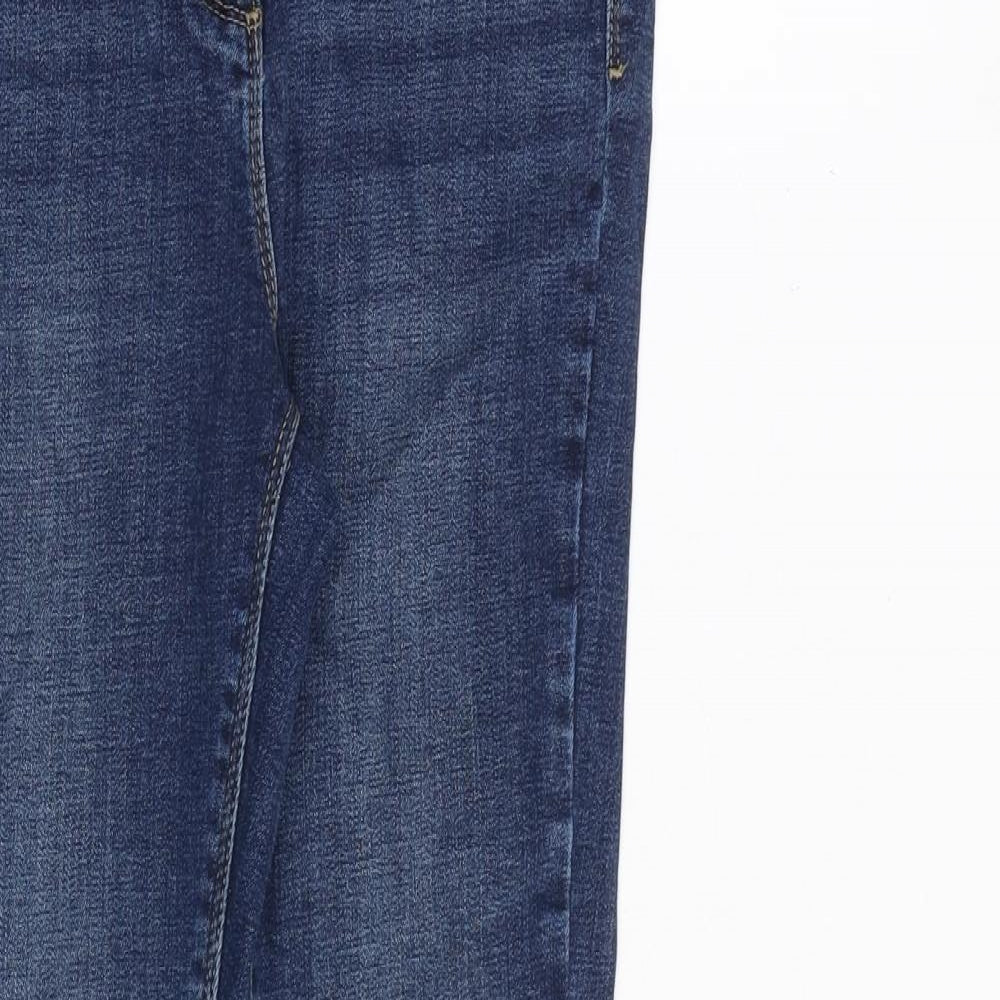 NEXT Womens Blue Cotton Skinny Jeans Size 8 L27 in Slim Zip